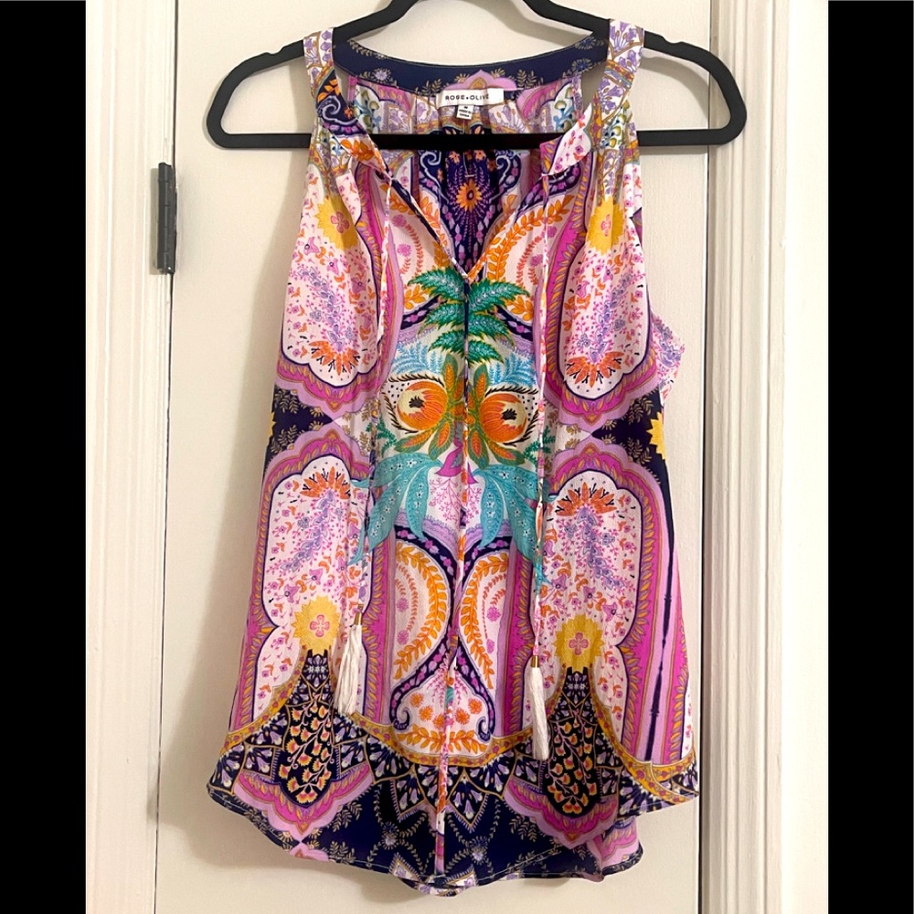 Sleeveless Boho Flowy Top